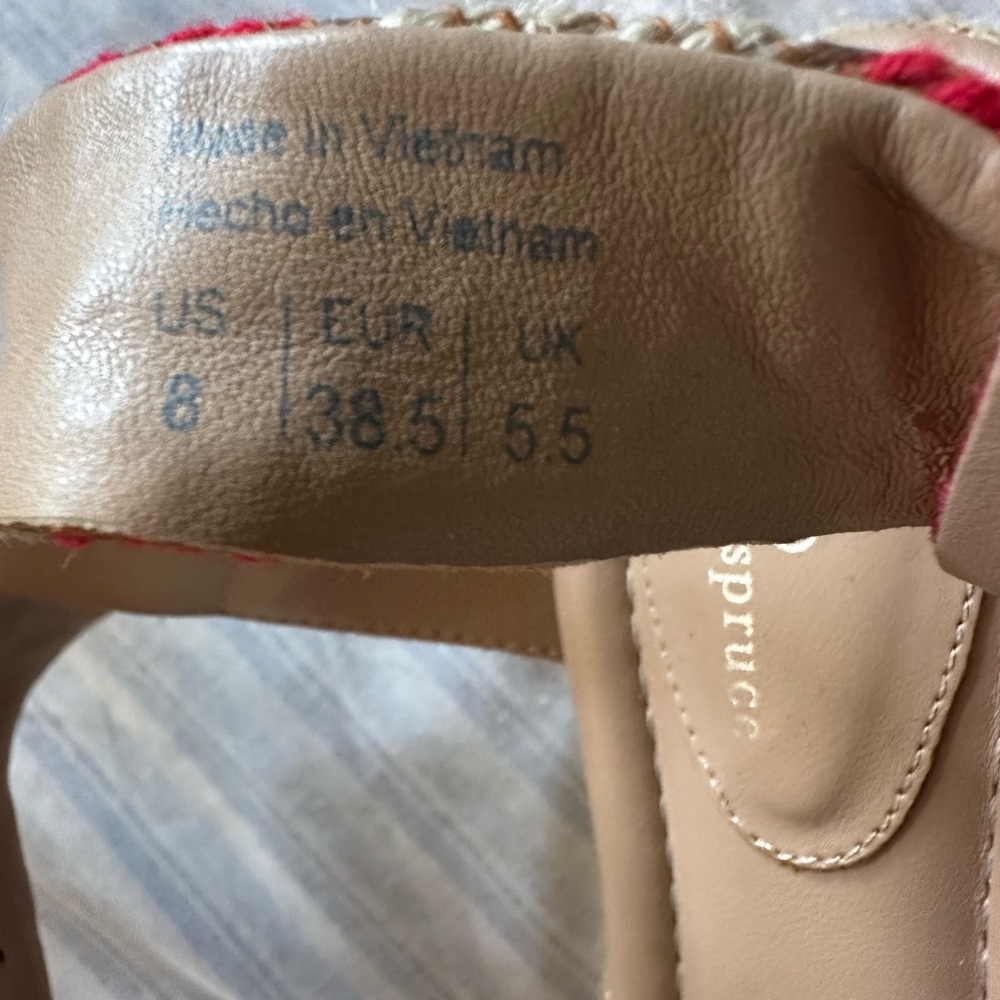 Market & Spruce size 8 platform espadrilles with orange, blue and neutral straps - Picture 8 of 8
